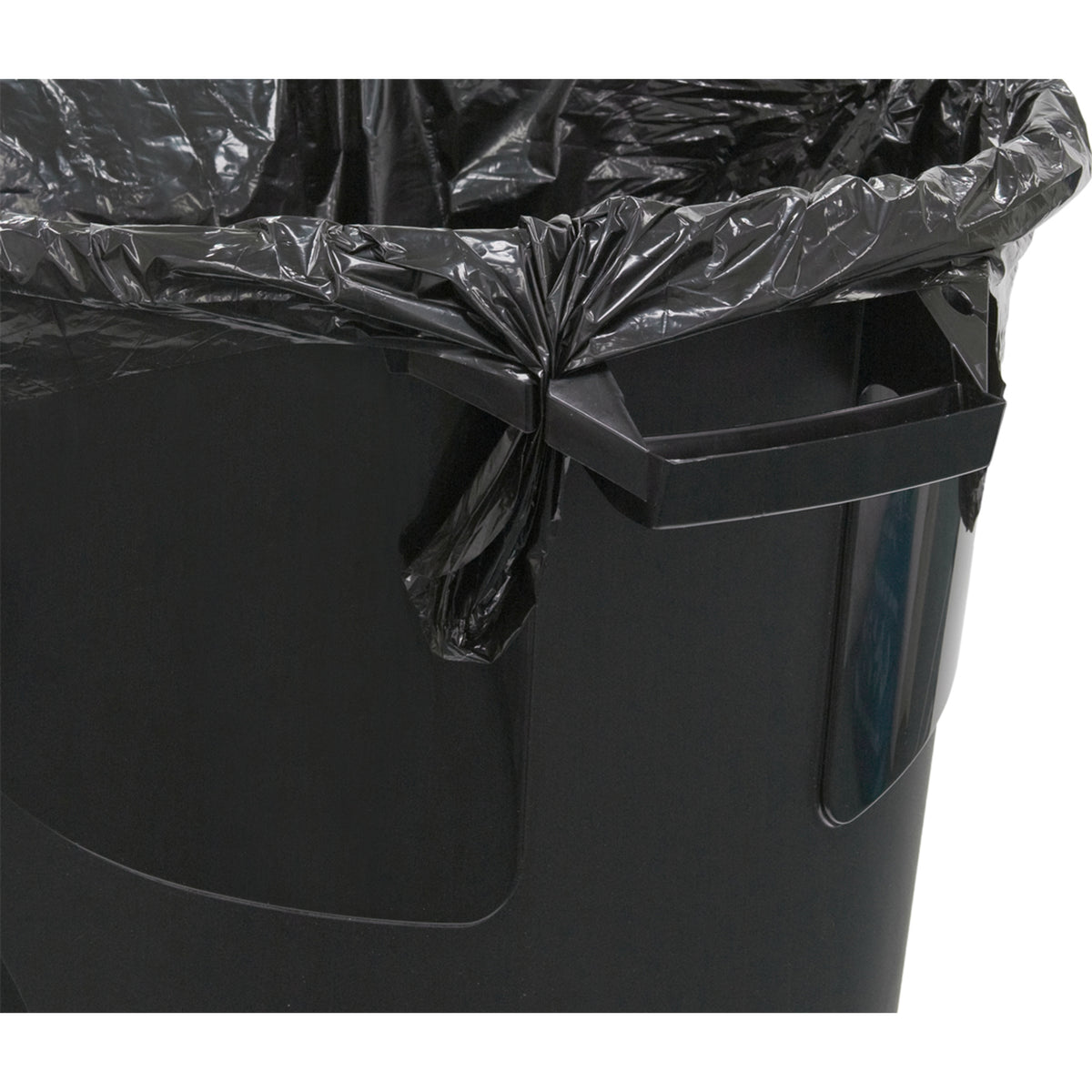 32 Gallon Injection Molded Trash Can - Black