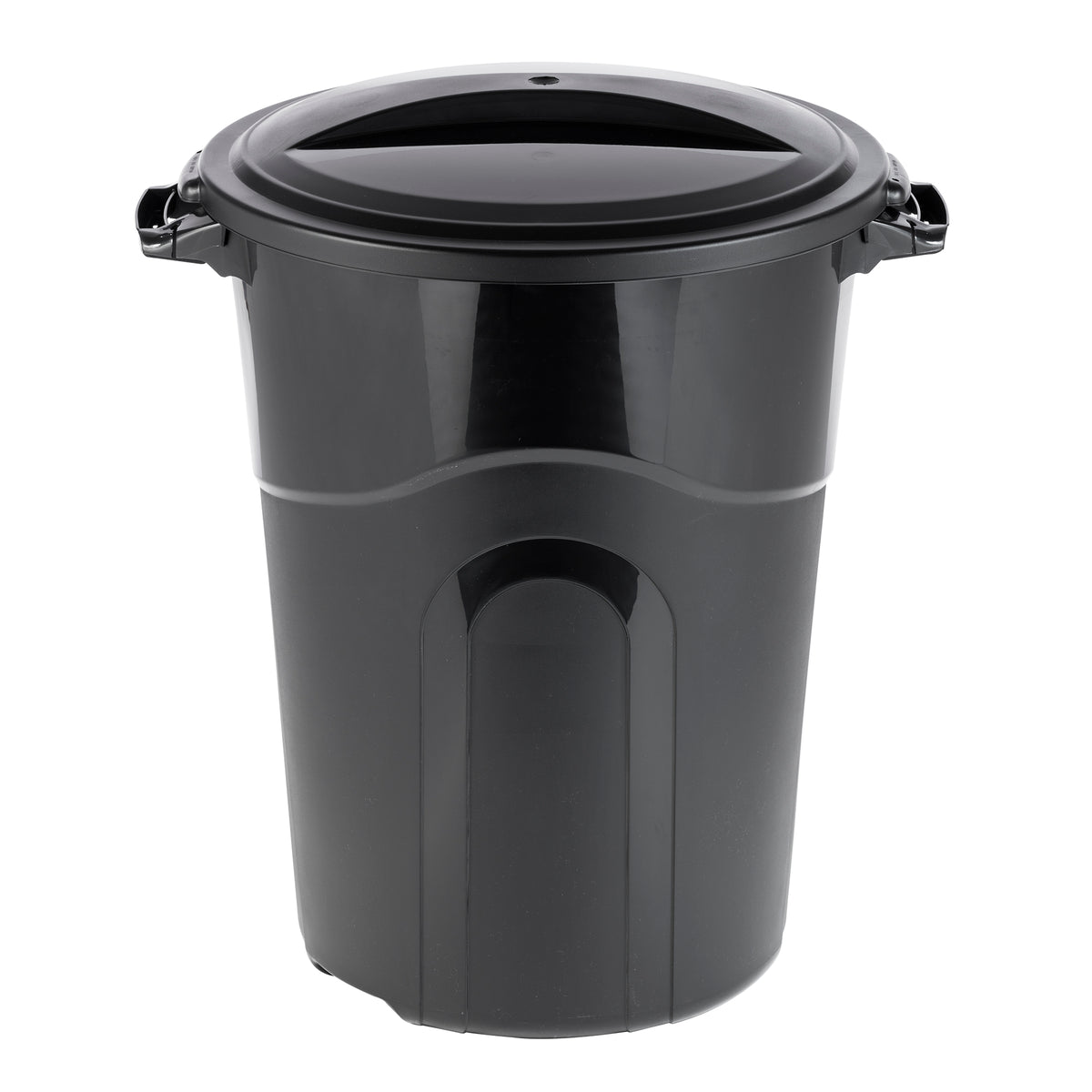 32 Gallon Injection Molded Trash Can - Black