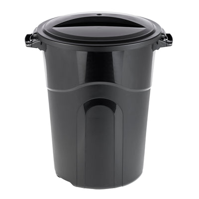 32 Gallon Injection Molded Trash Can - Black