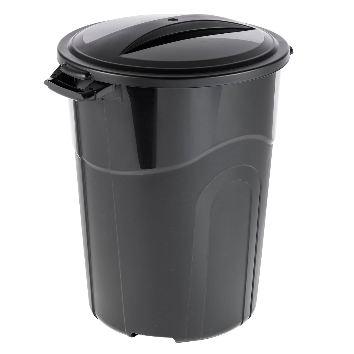 32 Gallon Injection Molded Trash Can - Black
